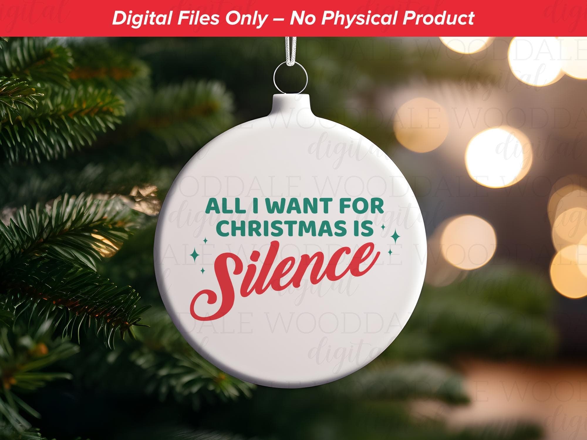 All I Want for Christmas Is Silence • Funny Christmas Typography • SVG PNG EPS image 2