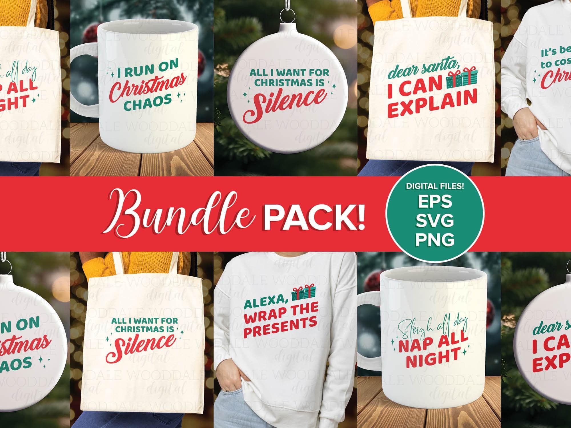 Funny Christmas Sayings SVG Bundle – 6 Funny Holiday Designs image 3