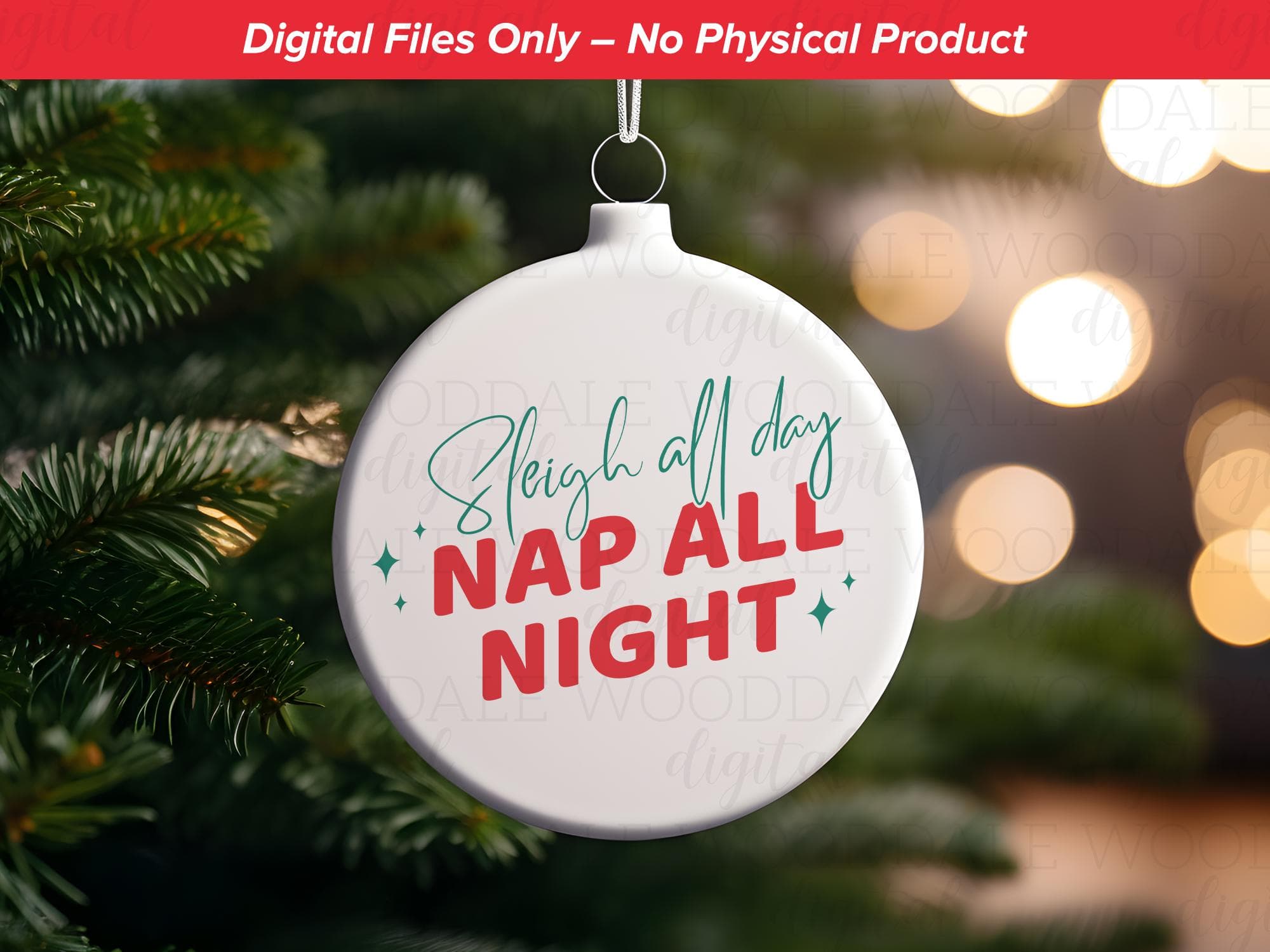 Sleigh All Day, Nap All Night • Funny Christmas Typography • SVG PNG EPS + Source File image 4